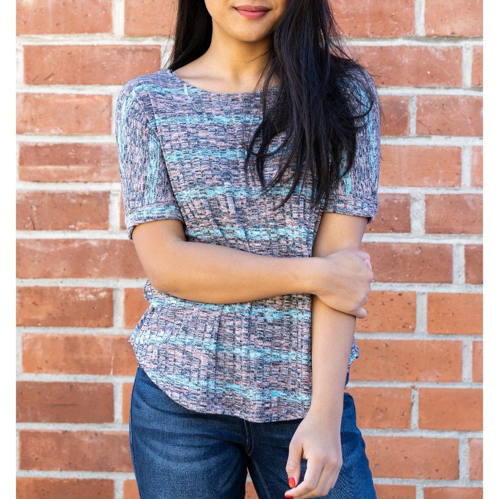 Missy and PLUS Short Sleeve Textured Top